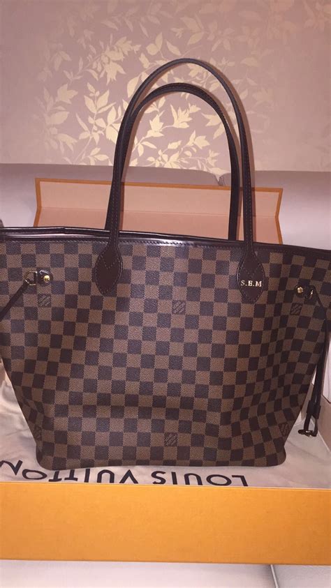 louis vuitton neverfull hot stamping|Louis Vuitton bag with initials.